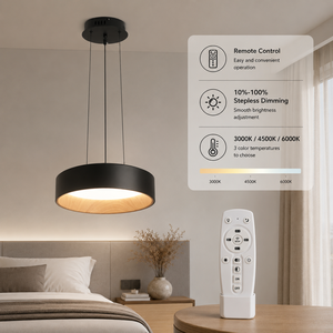 โคมไฟโลหะสมัยใหม่ ปรับความสว่างได้ รีโมทคอนโทรล ไฟ LED สามสี ปรับความสูงได้ สำหรับห้องรับประทานอาหาร ห้องนอน ห้องนั่งเล่น - Product Image 4