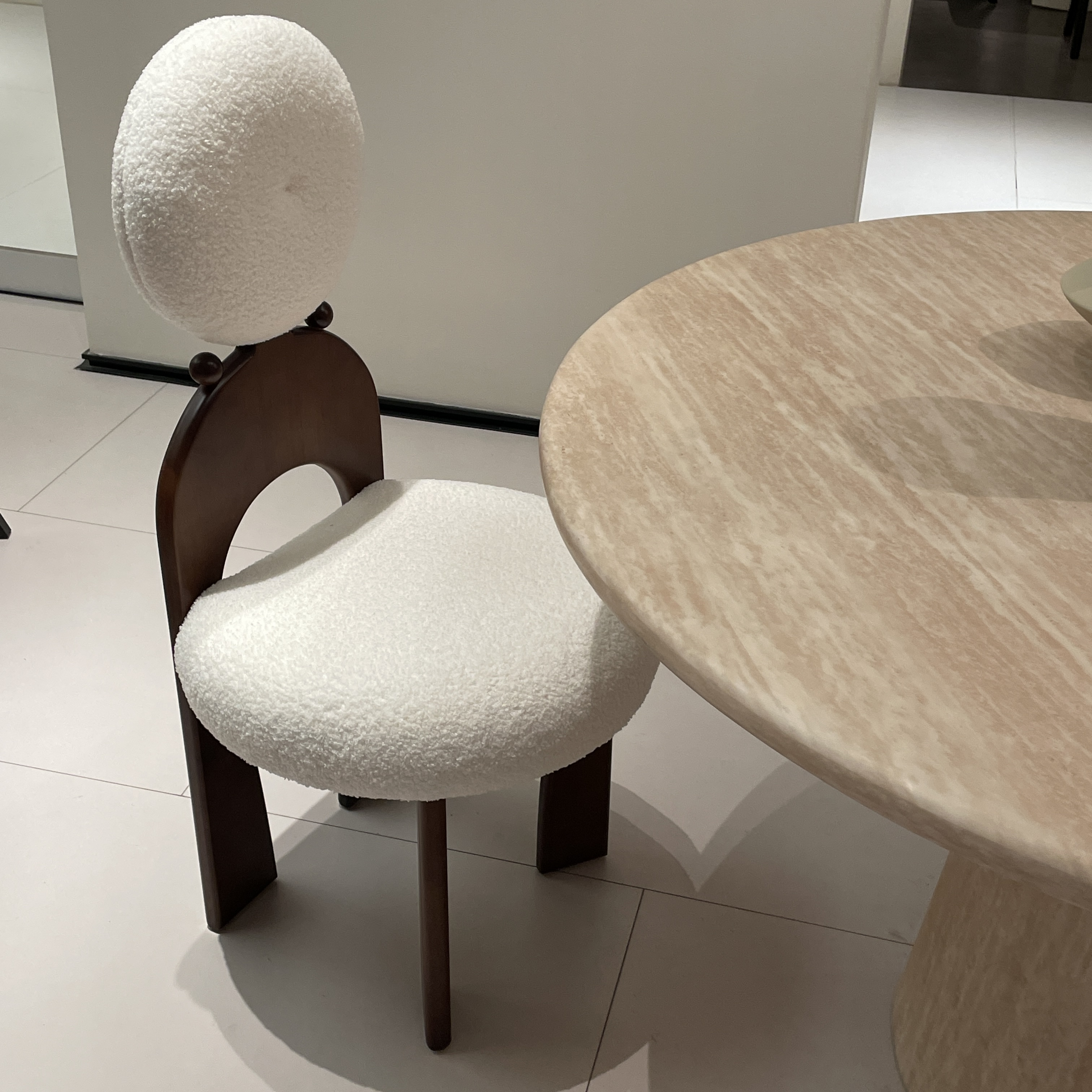 Nogal, beige, madera de caucho