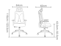 Chaise de bureau à dossier haut réglable avec appui-tête et design moderne Kabel Executive Boss Chair en maille