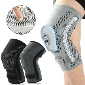 Genouillère <span class=keywords><strong>de</strong></span> sport en nylon pour la <span class=keywords><strong>randonnée</strong></span> et la course, protection du ménisque, genouillère à <span class=keywords><strong>compression</strong></span> avec sangle à ressort absorbant les chocs en silicone - Product Image 1