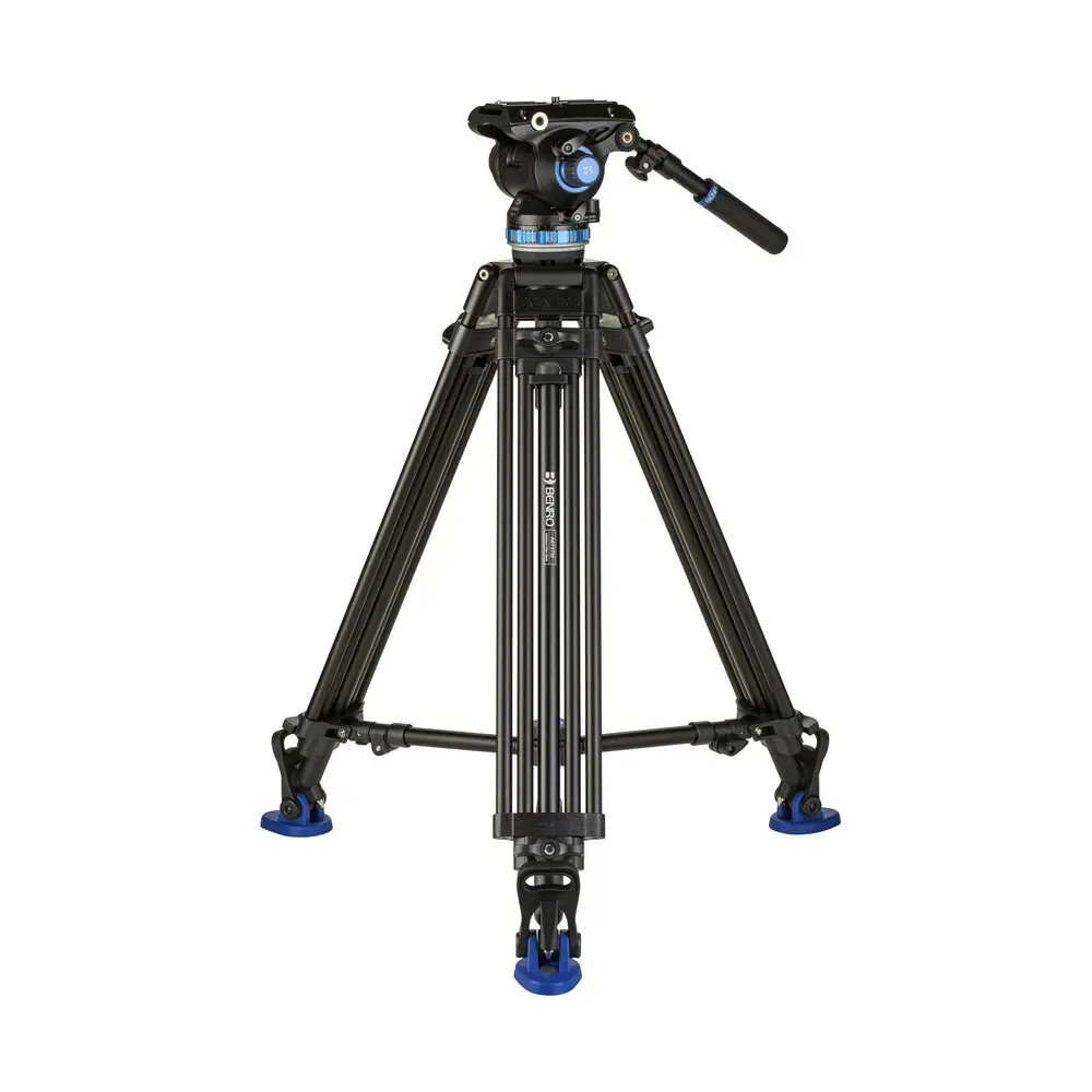 Tripod Kamera Perekam Profesional, Tripod Video Kamera Profesional, Tripod Logam Campuran Aluminium Panggung Ganda dengan Kepala S8Pro