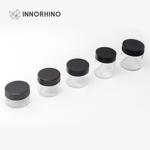 Contenitore trasparente personalizzato barattolo di vetro bocca larga coperchio a resistenza ai bambini 1 Oz 2 Oz 3 Oz 4 Oz 5 Oz 6 Oz 8 Oz 10 Oz 12 Oz 13.5 Oz INNORHINO