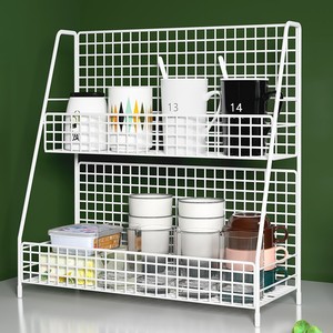 Iron desktop <b>storage</b> rack for desks, windowsills, simple <b>tabletop</b> bookshelves with tiers - Product Image 4