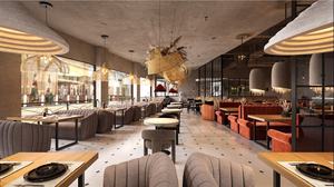 Moderno respetuoso del medio ambiente resistente restaurante mostrador diseño LED iluminación vino escaparate muebles conjuntos para decoración de interiores - Product Image 3