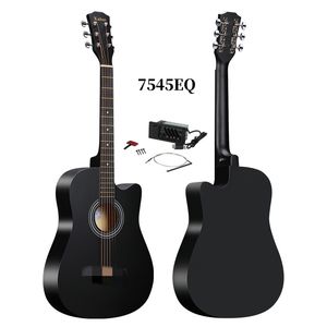 Vente en gros Zhuniao 38 '<span class=keywords><strong>Guitare</strong></span> électrique <span class=keywords><strong>semi</strong></span>-<span class=keywords><strong>acoustique</strong></span> 7545EQ ABS Bridge Avancement Cutaway Étudiant Tilleul Bois Mat - Product Image 2