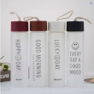 Tasses en verre givré portables de 350 ml avec logo personnalisé, réutilisables, avec bouchon à vis, bouteille à boisson - Product Image 2