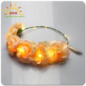 2020 LED clignotante Rose <span class=keywords><strong>guirlande</strong></span> décoration <span class=keywords><strong>de</strong></span> fête <span class=keywords><strong>de</strong></span> mariage remplacement <span class=keywords><strong>de</strong></span> fleurs en soie - Product Image 5