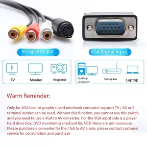 Nouvel arrivage : Câble adaptateur convertisseur <span class=keywords><strong>VGA</strong></span> vers S-Video AV RCA blindé en PVC pour ordinateur de bureau - Product Image 5