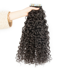 Extensiones de Cabello Natural Negro Premium con Ondas Profundas, Adhesivas, Elásticas, Definidas, Sin Enredos, Seguras para el Cuero Cabelludo, de Larga Duración - Product Image 2