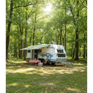 Remolque de Viaje 4x4, Diseño Ligero, Estilo Moderno, Caravana de Doble Eje con Baño y Cocina para Campamentos Familiares - Product Image 1