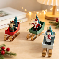 Nouvelle décoration de Noël créative et populaire de style nordique, en fer, en forme de traîneau, personnalisable