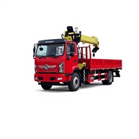 Camion grue Dongfeng 4x2, 8 tonnes, grue hydraulique à bras droit, camion grue de levage pour travaux de construction et transport