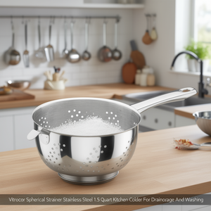 Colino sferico Vitrocor in acciaio inox da 1,5 litri per drenaggio e lavaggio - Product Image 3