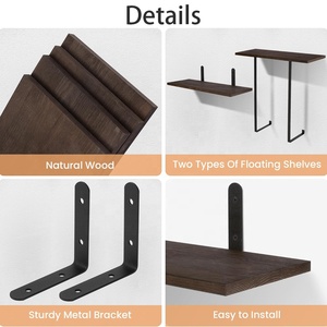 3 + 1Tier Bằng Gỗ Nổi Tường Kệ Phòng Tắm Kệ Trong Nhà Vệ Sinh Bằng Gỗ Lưu Trữ Tường Kệ Với Khăn Giá - Product Image 6