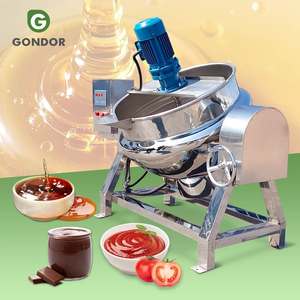 Marmite de cuisson industrielle à système planétaire à conduction d'huile, inclinable, de petite taille, 100-1000L, pour confiseries, gâteaux et sauces au curry - Product Image 1