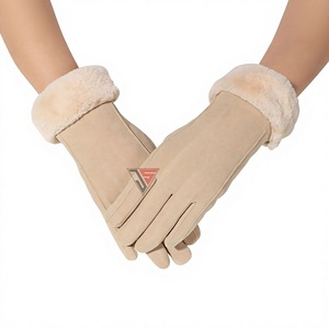 Fashion Womens Car <b>Driving</b> <b>Gloves</b> Good Cotton Fleece <b>Gloves</b> Women For Winter With Fur Lining - Product Image 1
