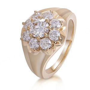 Joyería Fina de Diseño Delicado en Oro Amarillo de 14k. Anillo de Compromiso de Moissanita con Certificado, Anillos Gruesos para Mujer, Regalo de Aniversario - Product Image 1