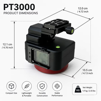 ZIFON PT3000 Kepala Gimbal Kamera Elektrik Berputar Otomatis dengan Kontrol Jarak Jauh, Kepala Tripod Pan Tilt untuk Kamera Mirrorless