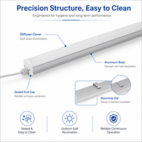Lámpara LED Tri-Proof IP65 para Iluminación de Cuartos Limpios, Luminaria Lineal Antipolvo con Carcasa de Aluminio, 150LM/W, Garantía de 5 Años