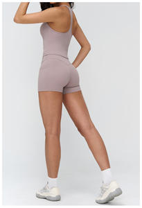 Conjunto de Yoga para Mujer con Sensación de Desnudez, Top de Cuello Alto con Cierre y Leggings, Ropa Deportiva para <span class=keywords><strong>Gimnasio</strong></span>, Correr, Fitness y Uso Casual - Product Image 3