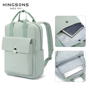 Kingsons Women's <b>Backpack</b> Light Green Lightweight Durable Interior <b>Compartment</b> Zipper Closure Shoulder Strap Leisure Travel - Product Image 3