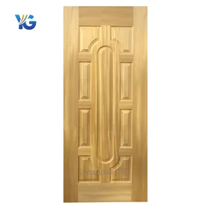 Factory Direct Sale Cheap Dye Teak Veneer Faced MDF Door Skin Panels for Door Low Price Natural Veneer HDF oulded Door Skin