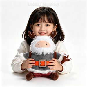 Bambola di Peluche Gnomo di Babbo Natale Personalizzata, Bambole Imbottite a Forma di Cervo Natalizio, Elfo Cartoon <span class=keywords><strong>con</strong></span> <span class=keywords><strong>Corna</strong></span>, Bambola Morbida - Product Image 1