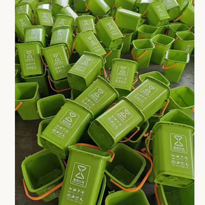 Green Rectangular Sealed Plastic Waste <b>Bin</b> 12L Above With <b>Lid</b> For Indoor Outdoor Use - Product Image 2
