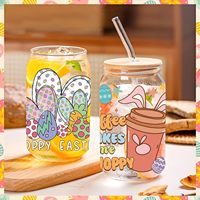 Autocollants en PVC personnalisables pour Pâques, motif lapin, en plastisol, pour transfert UV, sublimation, impression par transfert, imperméables, pour tasses