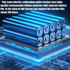 Apilador eléctrico de carga automática con batería de litio personalizada, horquilla de carga engrosada, apilador manual semieléctrico - Product Image 3