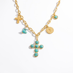 สร้อยคอโซ่คลาวิเคิลประดับไข่มุกเทียมสีขาวรูปกากบาททอง 18K สแตนเลส สวมใส่ได้ทุกวัน สำหรับทุกเพศ ผลิตที่เมืองอี้หวู่ - Product Image 5