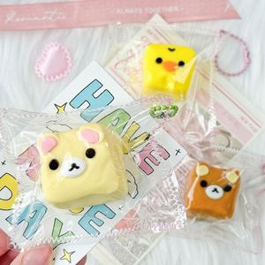 Custom Fidget Toy-Food-Grade Silicone Bear Cube <b>Keychain</b> - Stress-Relief Squeezable Toy, Bag Charm-Mochi Toy - Product Image 2
