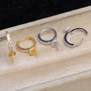 Wenchi S925 <b>Silver</b> Pendant DIY Accessories Water Drop Earring Support 10-12mm 15647 Love Earpiece with Empty Earnail <b>Beads</b> China - Product Image 1