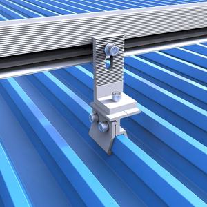 <span class=keywords><strong>Precio</strong></span> de fábrica Techo de costura de pie Montaje solar Inclinación fija Estantería solar Abrazadera solar Montaje de techo de metal - Product Image 2