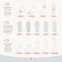 Chaussettes de yoga et de Pilates personnalisées antidérapantes à logo tricoté cerise et volants bleu clair – Grande Vente