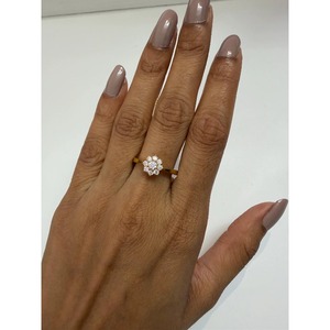 Bague empilable Fleur de Diamant, Diamant de laboratoire taille ronde, Or massif 14K 18K, Solitaire, Bande florale de luxe, Bague de promesse, Prix de gros usine B2B - Product Image 6