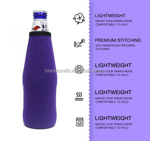 Sarung Botol Bir Tebal Berinsulasi Neoprene, Dapat Digunakan Kembali, dengan Ritsleting, untuk Pesta - Product Image 6