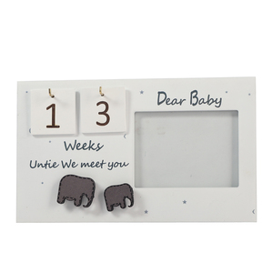 Cadre photo moderne en bois blanc pour échographie <span class=keywords><strong>de</strong></span> bébé, compte à rebours <span class=keywords><strong>de</strong></span> <span class=keywords><strong>la</strong></span> semaine, verrouillable, anti-poussière, à suspendre, décoration murale pour <span class=keywords><strong>la</strong></span> <span class=keywords><strong>grossesse</strong></span> - Product Image 2