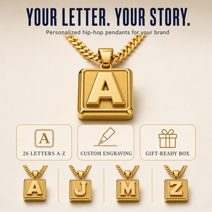 Colgante <span class=keywords><strong>de</strong></span> Letra <span class=keywords><strong>de</strong></span> Acero Inoxidable, Estilo Hip Hop, Inicial en Bloque, Color Dorado, Suministros para Fabricación <span class=keywords><strong>de</strong></span> Joyería DIY - Product Image 6
