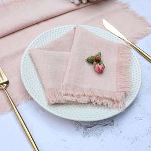 Serviettes de table élégantes en coton lavable à franges pour la décoration de table de mariage, taille et couleur personnalisées, nappe carrée - Product Image 2
