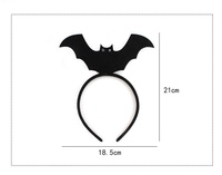 Serre-tête lumineux HLC Halloween en forme de chauve-souris, serre-tête noir lumineux en forme de chauve-souris, accessoire de costume effrayant pour fête ou spectacle sur scène