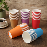 Gobelets en papier simple couche pour café 8oz/9oz/10oz/12oz/16oz/20oz/22oz avec logo personnalisé, résistants aux brûlures, impression personnalisée