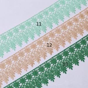 8.5 cm 와이드 수용성 체인 나이지리아 레이스 트리밍 폴리에스터 바코드 화학 레이스 리본 원피스 - Product Image 4