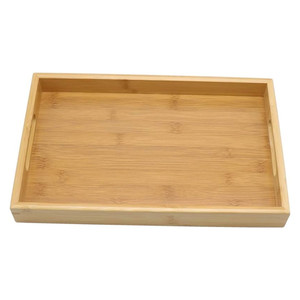 Plateau de service rectangulaire en bambou, style simple, pour café, collations, repas, préparation alimentaire, pain, fruits - Product Image 1
