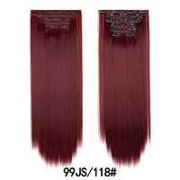 Extensions capillaires synthétiques à clips, lot de six pièces, collection 2026, vente chaude