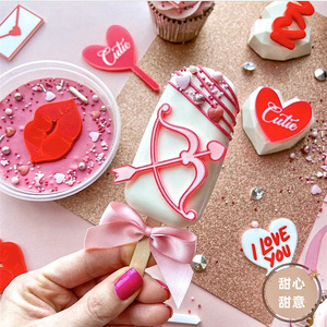 Adorno de acrílico para cupcakes con forma de corazón, para el Día de San Valentín, con diseño de miel y dulzura, para decoración de fiestas de cumpleaños. - Product Image 5
