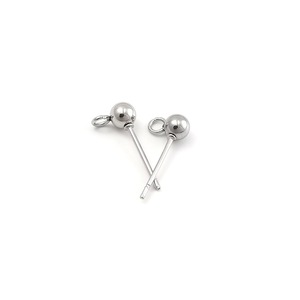 Boucles d'oreilles à billes en acier inoxydable, or rose, argent, or, perles rondes de 3 mm, pour la fabrication de bijoux DIY, usage quotidien, unisexe - Product Image 2