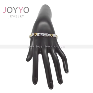 Pulsera de Moda al por Mayor, Joyería de Tendencia, Pulsera Popular de Acero Inoxidable 316L, Pulsera Dorada con Forma de Corazón Hueco - Product Image 3