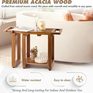 Tabouret de salle de bain pliable en bois Yongding avec rangement pour utilisation à côté de la baignoire - Product Image 5