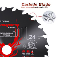 Lames de scie circulaire TCT 165 mm 24 dents à coupe fine, personnalisées OEM DIY, pour scies sans fil, finition du bois